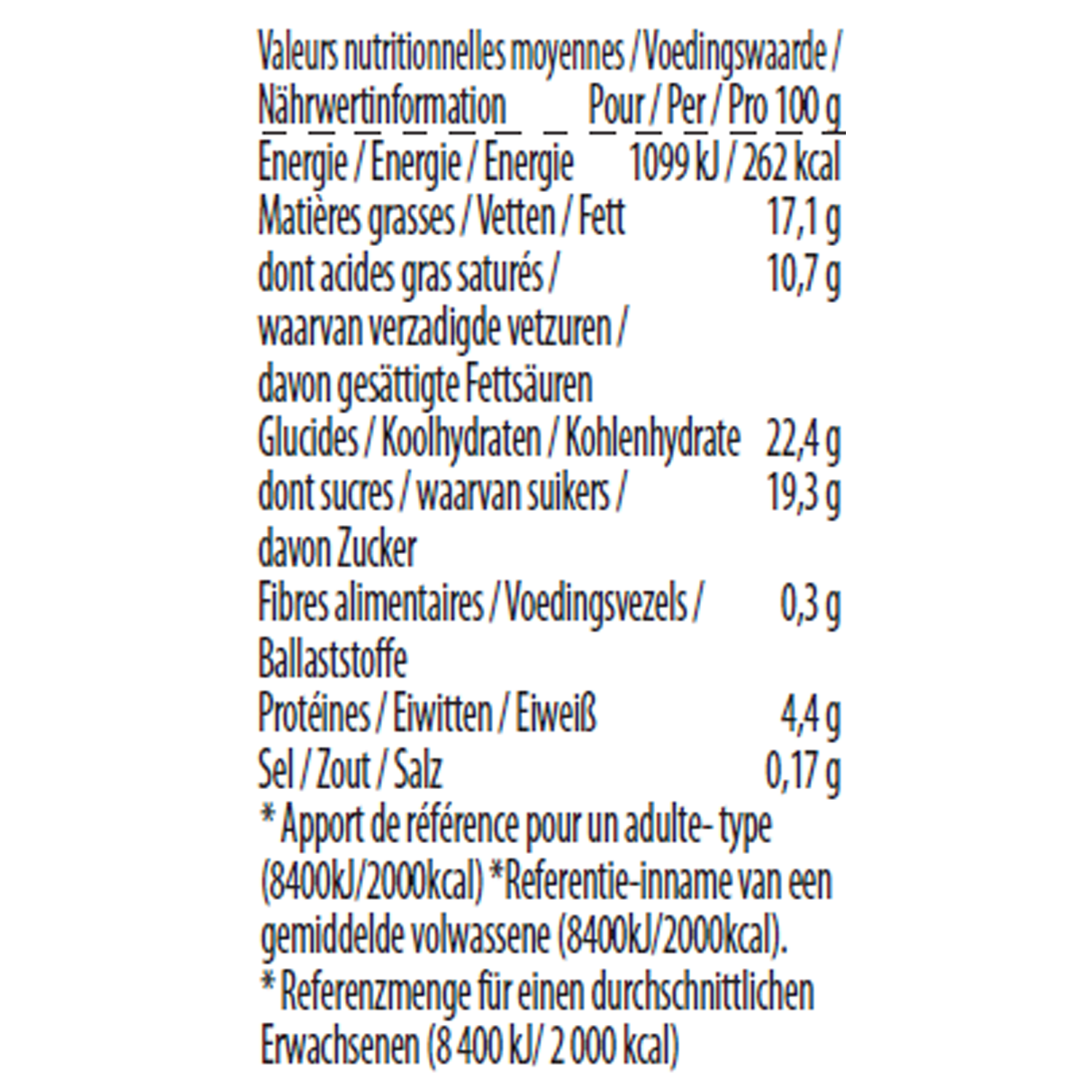 cookies and cream minicup nutrition